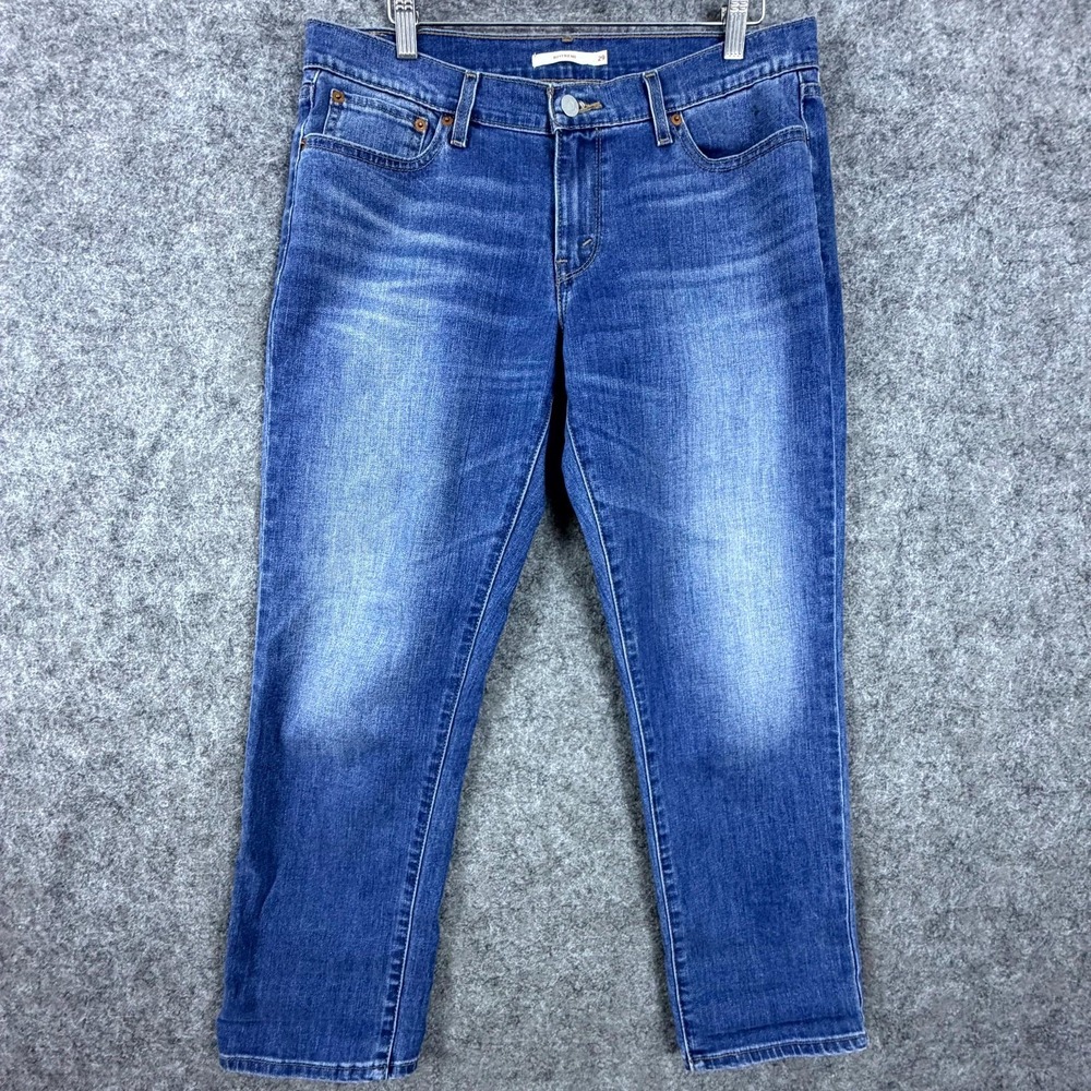 Levi's Boyfriend Jeans Womens 29 Blue Denim Medium Wash Cropped